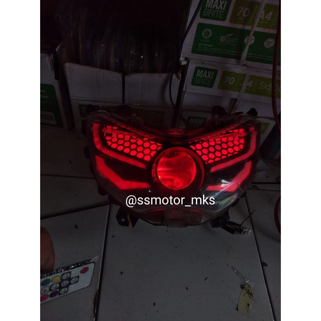 Jual HEADLAMP LAMPU DEPAN YAMAHA NMAX OLD LAMA CUSTOM BILED PROJECTOR