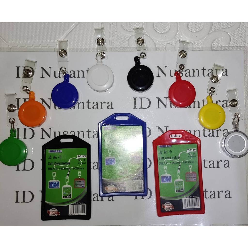 Jual Paket Yoyo Warna Warni Casing ID Card Karet 1 Sisi T014V