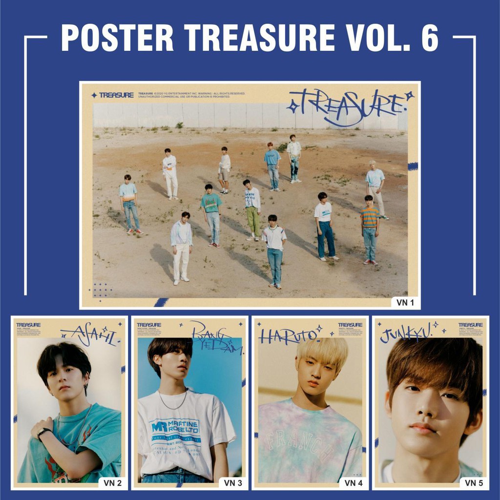 Jual POSTER TREASURE VOLUME 6 HYUNSUK MASHIHO JUNGHWAN JEONGWOO JAEHYUK