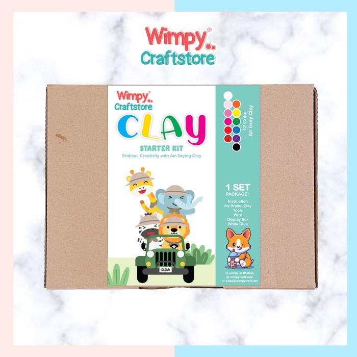 Jual Paket AIR DRY CLAY WIMPY DIY CRAFT KIT Bahan Kerajinan Tangan Clay