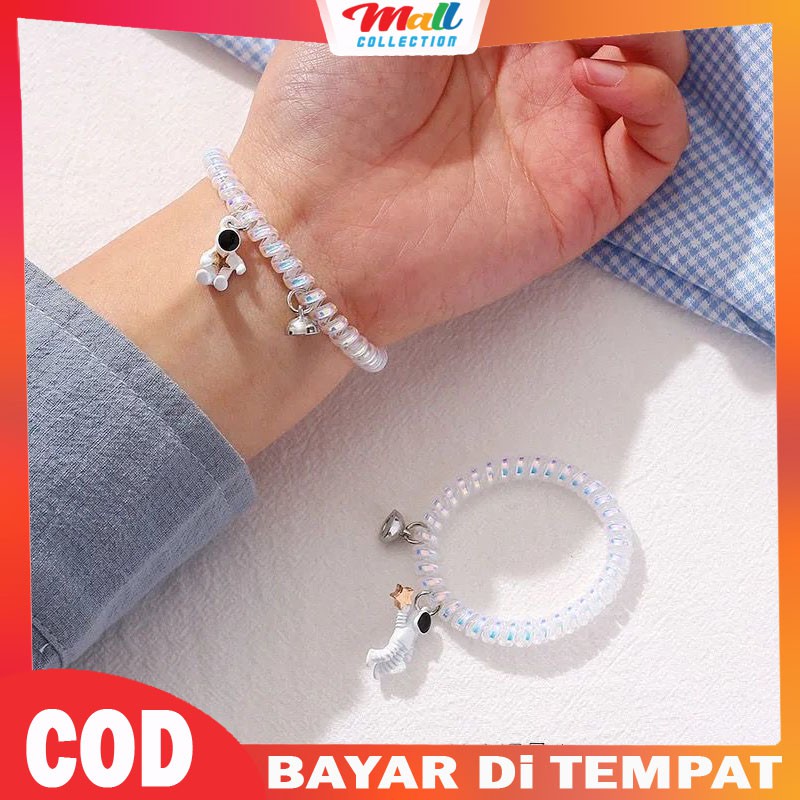 Jual MALL Set 2Pcs Gelang Couple Magnet Karet Spiral Dengan Magnet