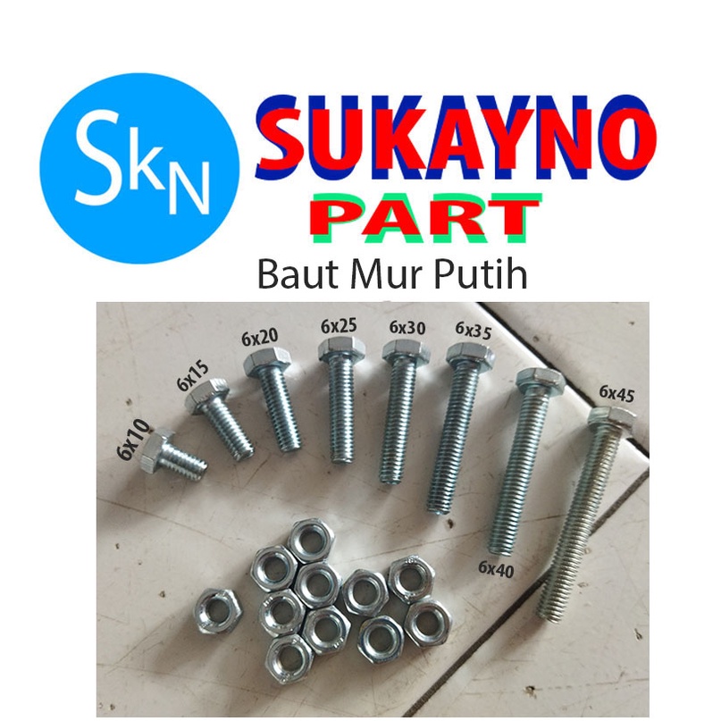 Jual Baut Mur Putih Bmp M X X X Kunci Shopee Indonesia