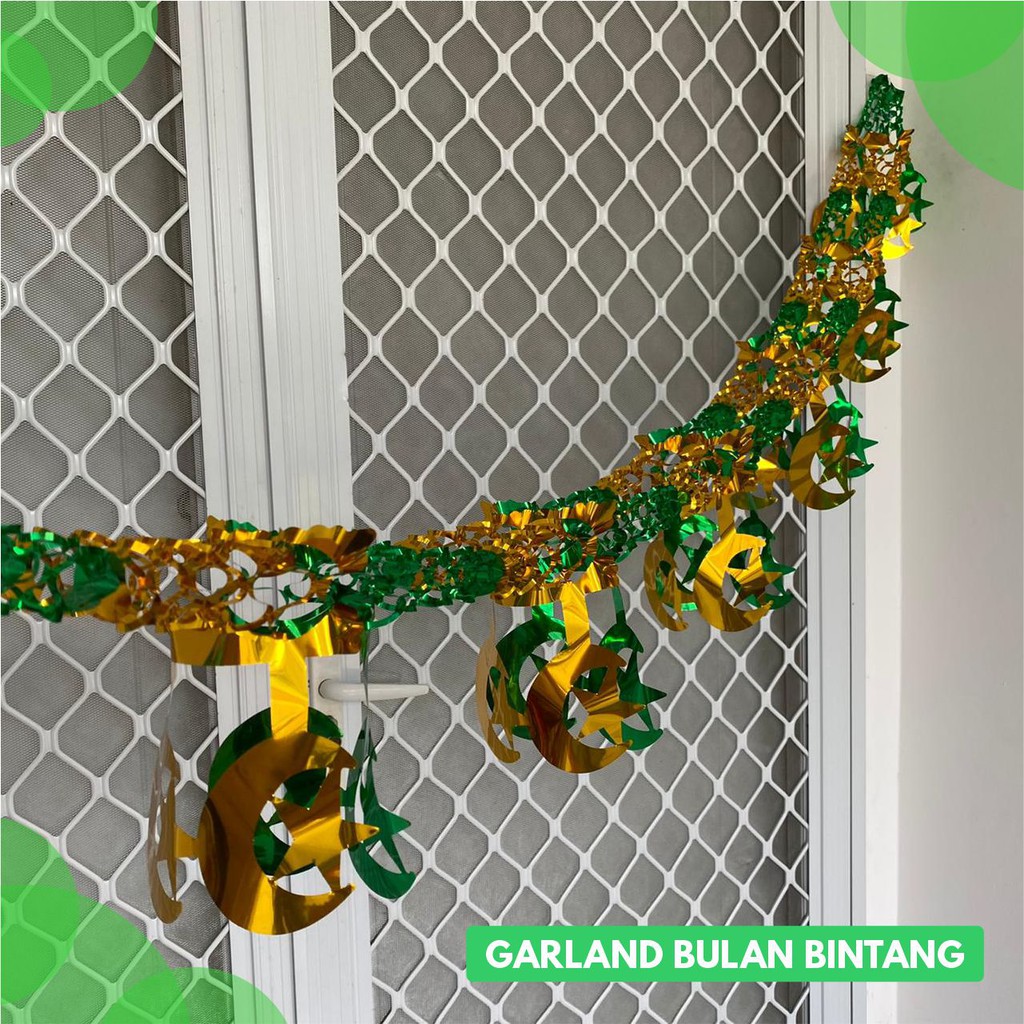 Jual Dekorasi Slinger Garland Hiasan Tarik Foil Ramadhan Lebaran Idul