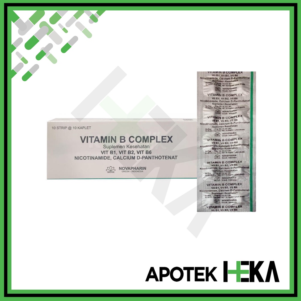 Jual Vitamin B Complex Novapharin Box Isi 10x10 Tablet Shopee Indonesia