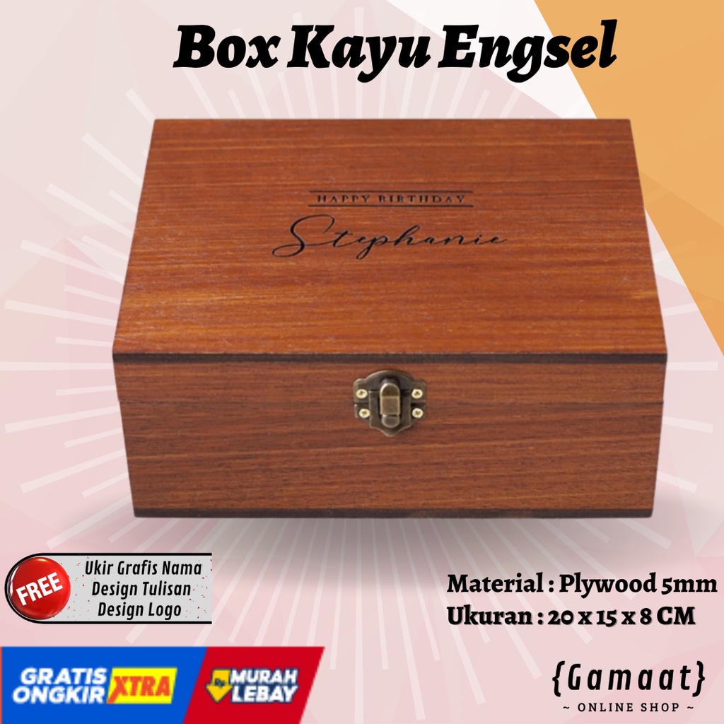 Jual Kotak Kayu Custom X X Custom Size Engsel Box Kayu Ukir