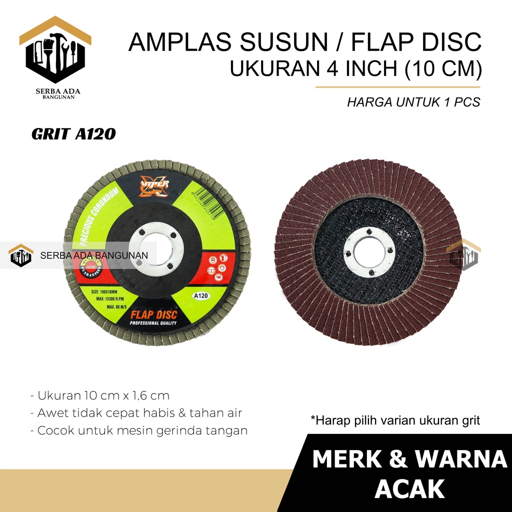 Jual AMPLAS GERINDA AMPLAS SUSUN FLAP DISC 4 INCH FLAPDISC SANDING