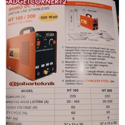 Jual Gc Mesin Las Argon Tig Black Rhino Ht Trafo Las Inverter