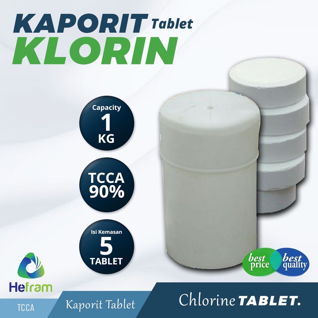 Jual Kaporit TCCA Tablet 90 1KG 5 Tablet Chlorine Tablet Klorin