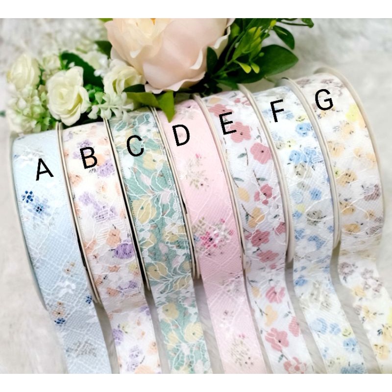 Jual Pita Korea Korea Ribbon Vintage Flower Lace Sz Cm Shopee