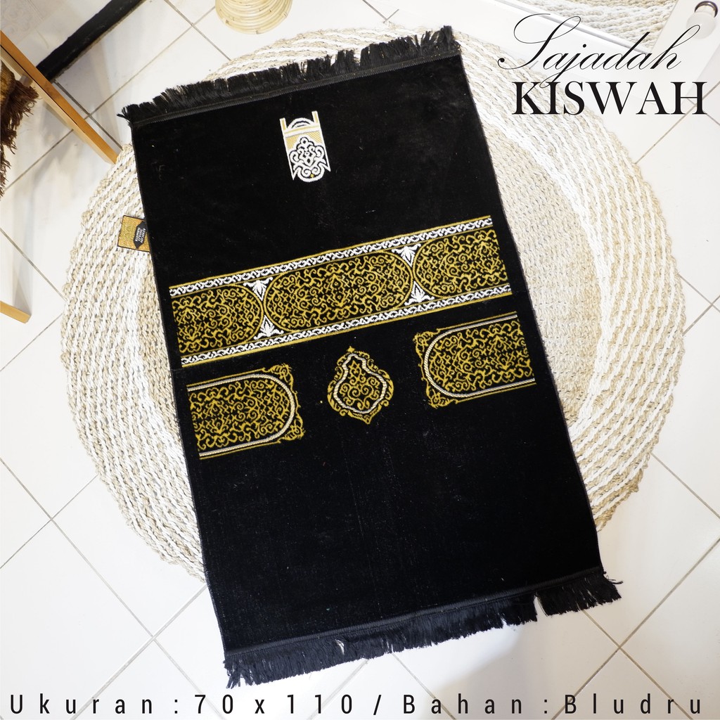 Jual Sajadah Hitam Turki Sajadah Kiswah Ukuran 70 X 110 Cm Shopee