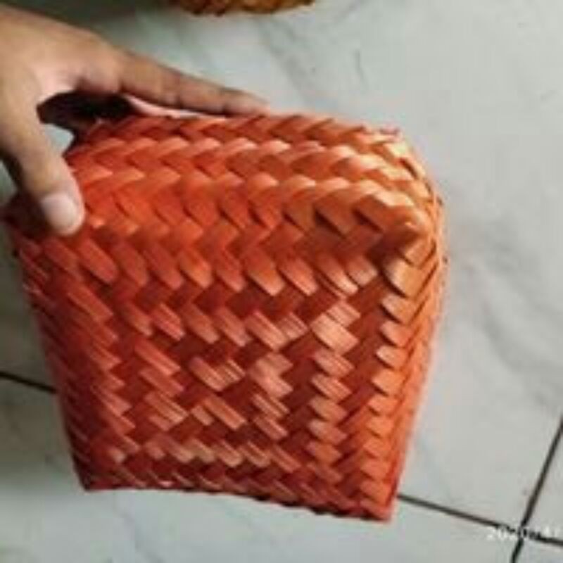 Jual Besek Bambu Warna Oranye Ukuran 20x20cm Shopee Indonesia