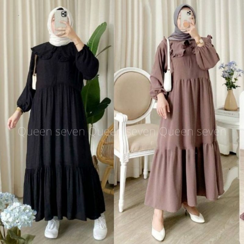 Jual Marita Midi Dress Crinkle Airflow Dress Midi Gamis Midi Shopee