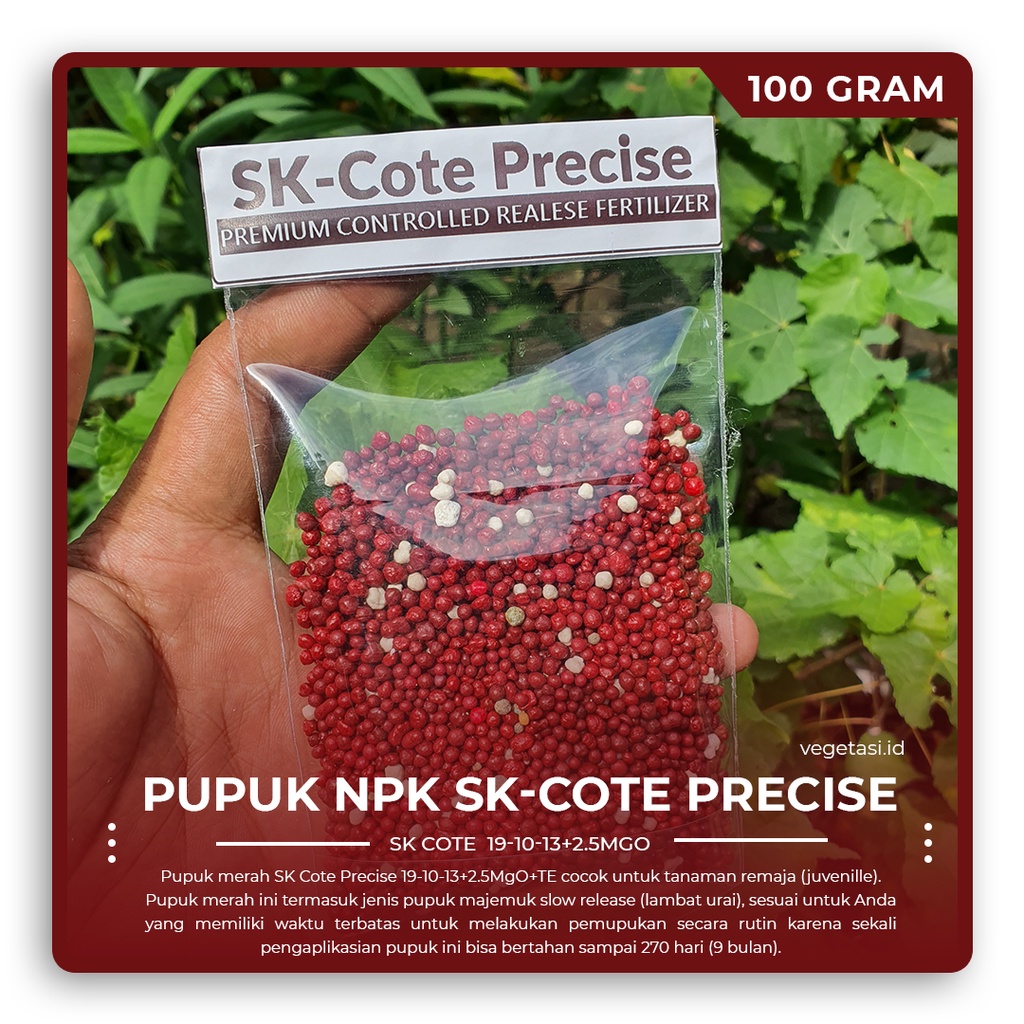 Jual Pupuk Merah Slow Release NPK SK Cote Precise 19 10 13 2 5MgO TE