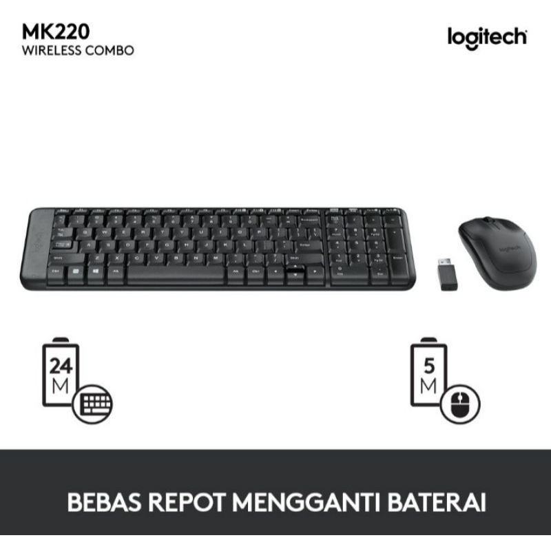 Jual Logitech MK220 Keyboard Wireless Original Shopee Indonesia