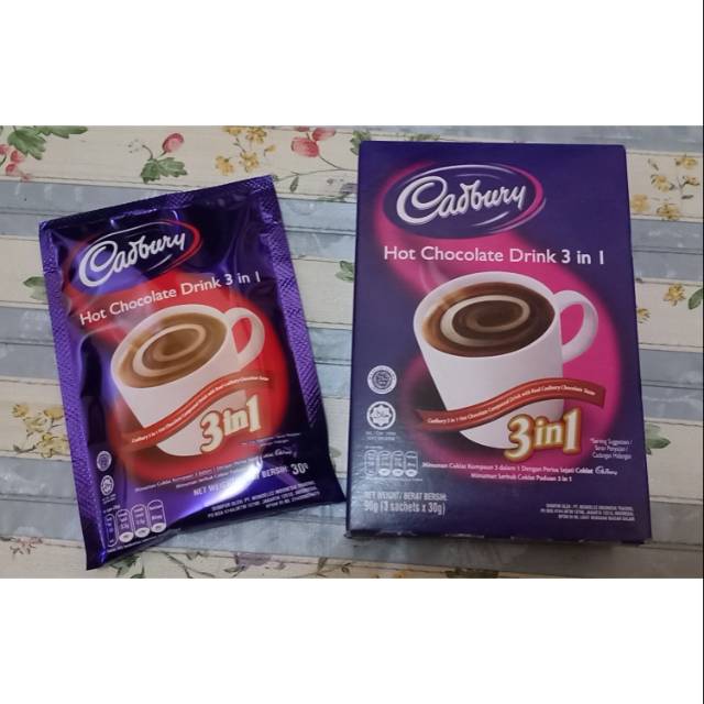 Jual Cadbury Hot Chocolate Drink 3 In 1 3 Sachet Shopee Indonesia