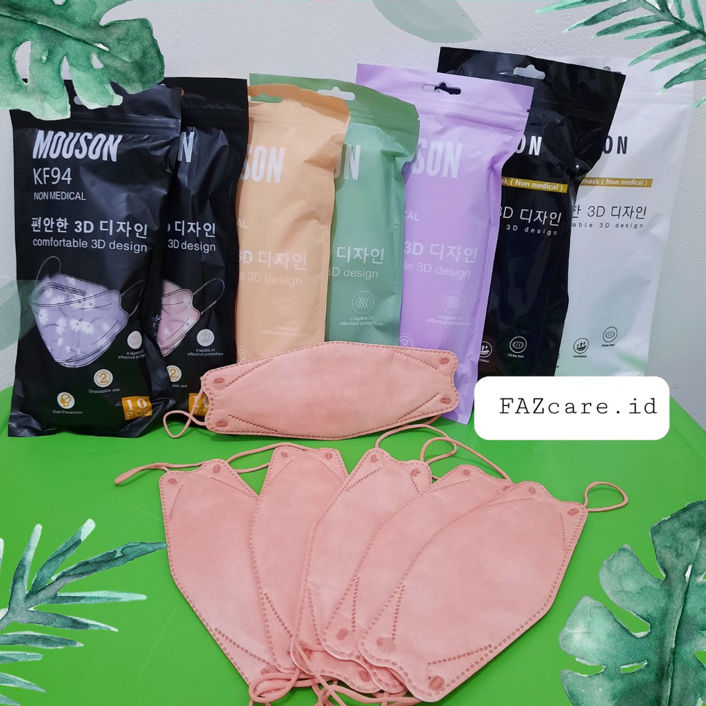 Jual Masker KF94 MOUSON Warna Tali Sewarna ECER 1pcs Nude Pink