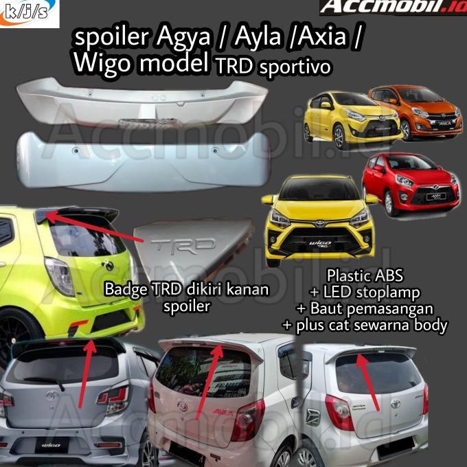 Jual Spoiler Toyota Agya Daihatsu Ayla Trd Model Trd Plastik Dengan