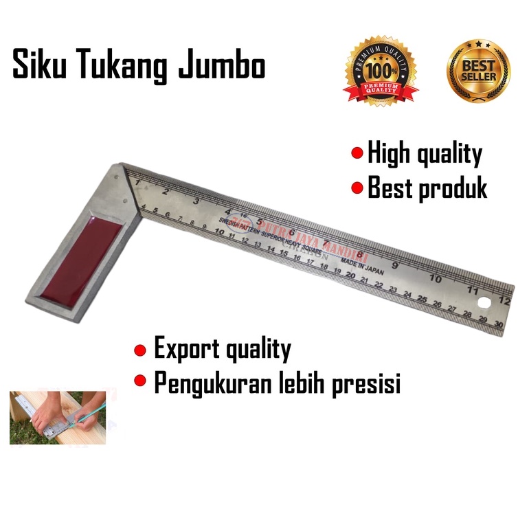 Jual Siku Tukang Jumbo 30 Cm Stainless Penggaris Siku 30 Cm 12 Inch