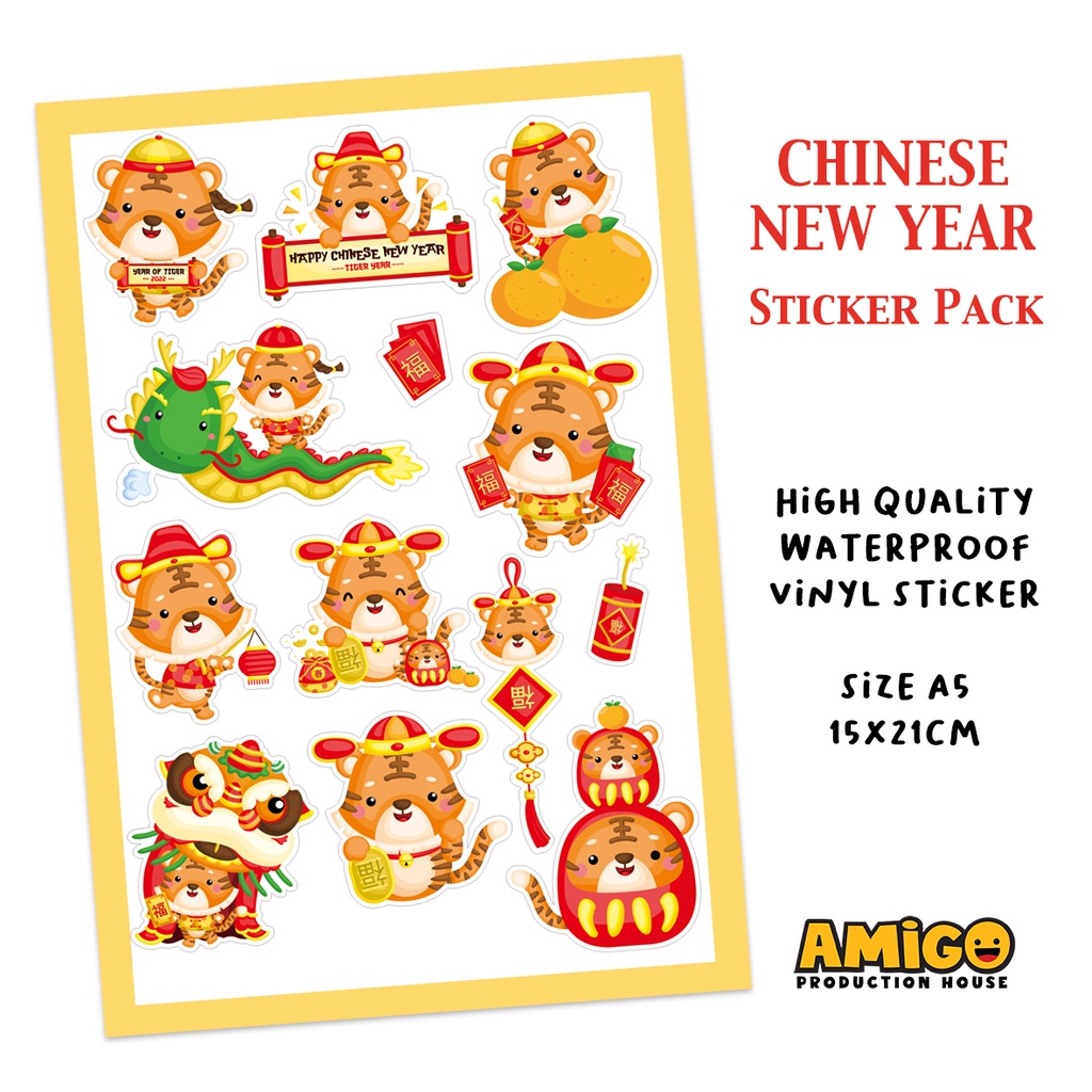 Jual Stiker Imlek Chinese New Year Sticker Pack Lucu Koleksi Stiker