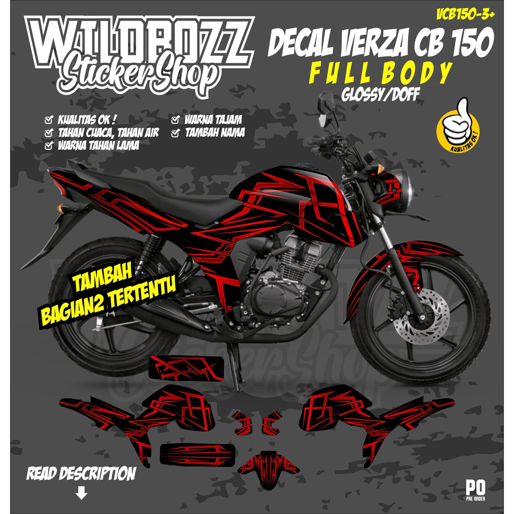 Jual Decal Cb Verza Full Body Keren Vcb Wildbozz Shopee