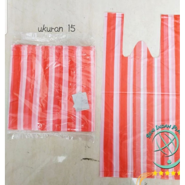 Jual Kantong Plastik Merah Putih 15 Kresek Salur Plastik Berang