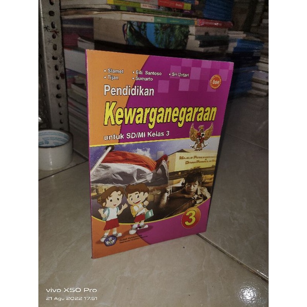 Jual Buku Pendidikan Kewarganegaraan Untuk SD MI Kelas 3 BSE Shopee