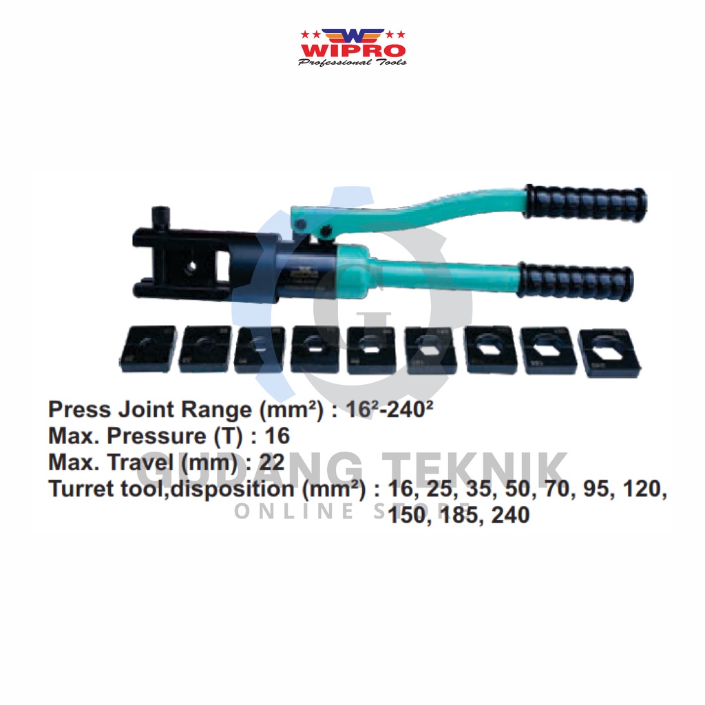 Jual Tang Press Skun Hidrolik Wipro Yqk A Tang Skun Kabel Crimping