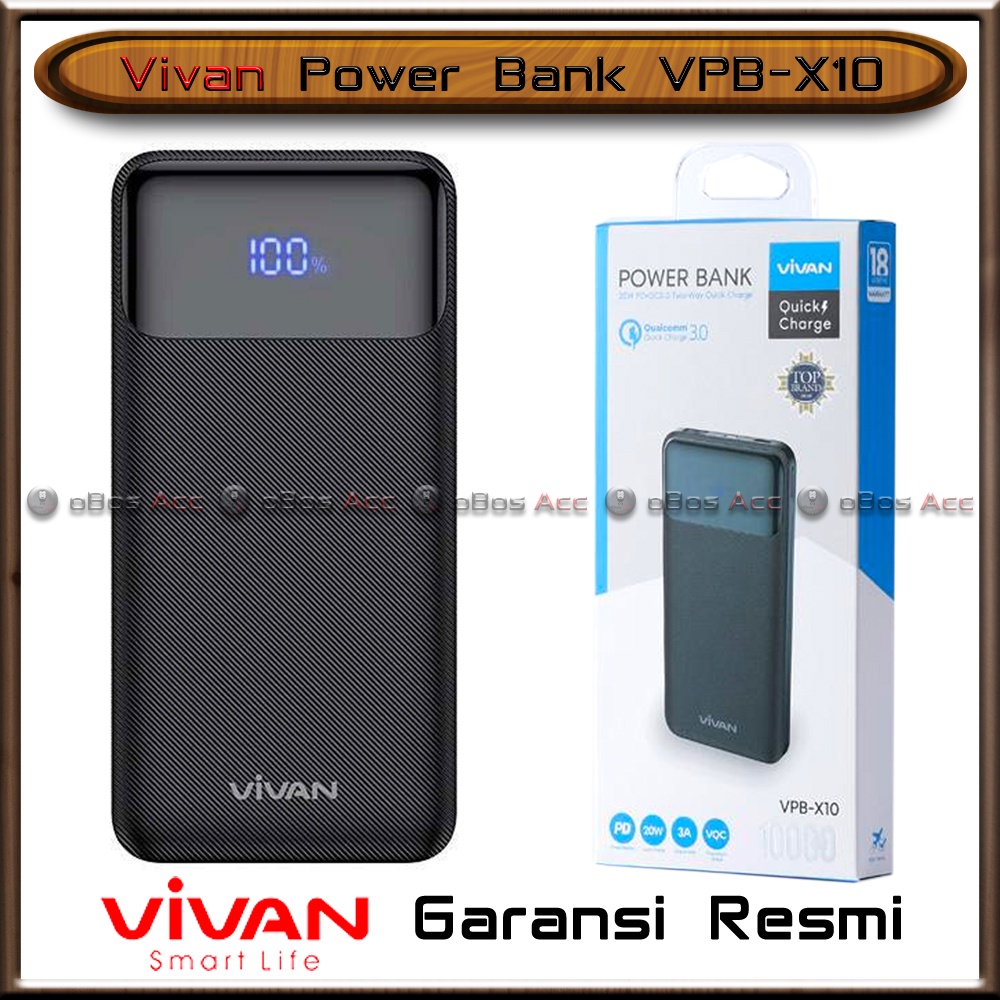 Jual Power Bank Vivan 10000 MAh 20W 3A VPB X10 Fast Charging PowerBank