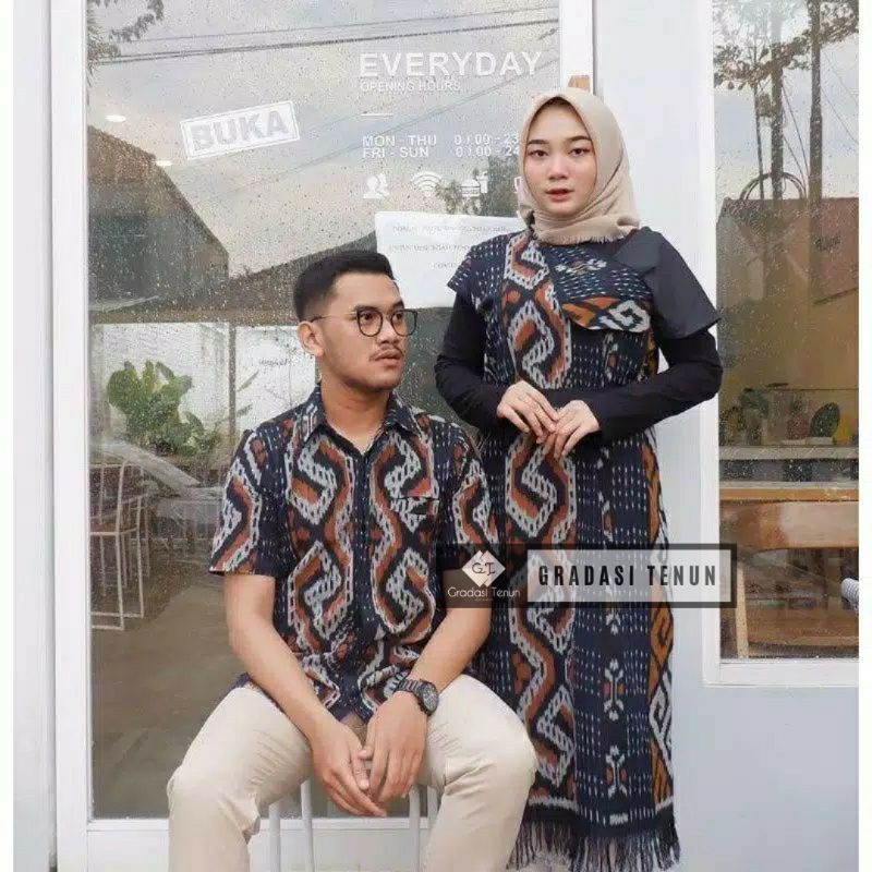 Jual Baju Set Couple Tenun Pria Wanita Etnik Troso Jepara Baju Couple