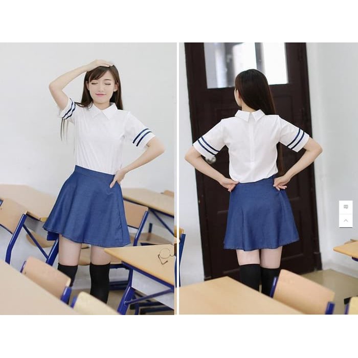 Jual Seifuku Sailor Baseball Baju Kerah Rok Seragam Sekolah Jepang