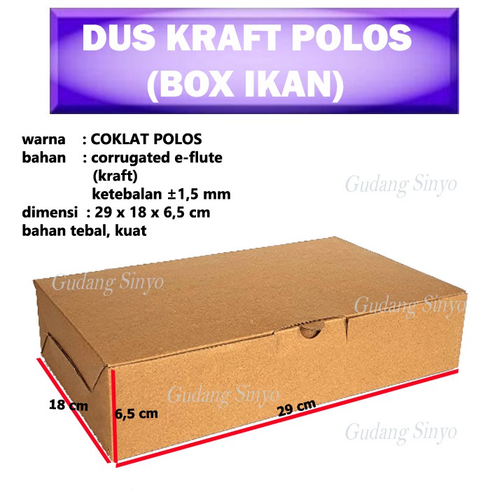 Jual Kotak Nasi Kotak Coklat Dus Nasi Kraft Warna Coklat Polos Atau