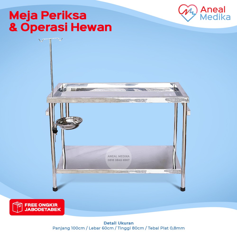 Jual Meja Periksa Dan Operasi Hewan Panjang 100 Cm Tebal Plat 0 8mm