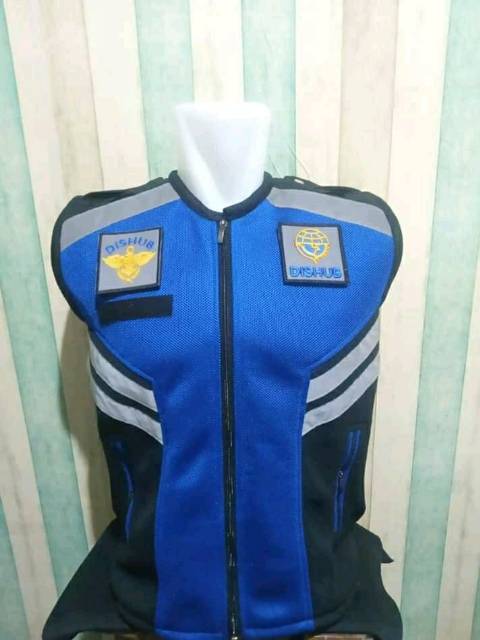 Jual Rompi Dishub Biru Original Full Logo Nama High Quality Rompi