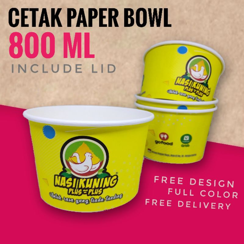 Jual Cetak Paper Bowl 800 Ml 3000 Pcs Shopee Indonesia