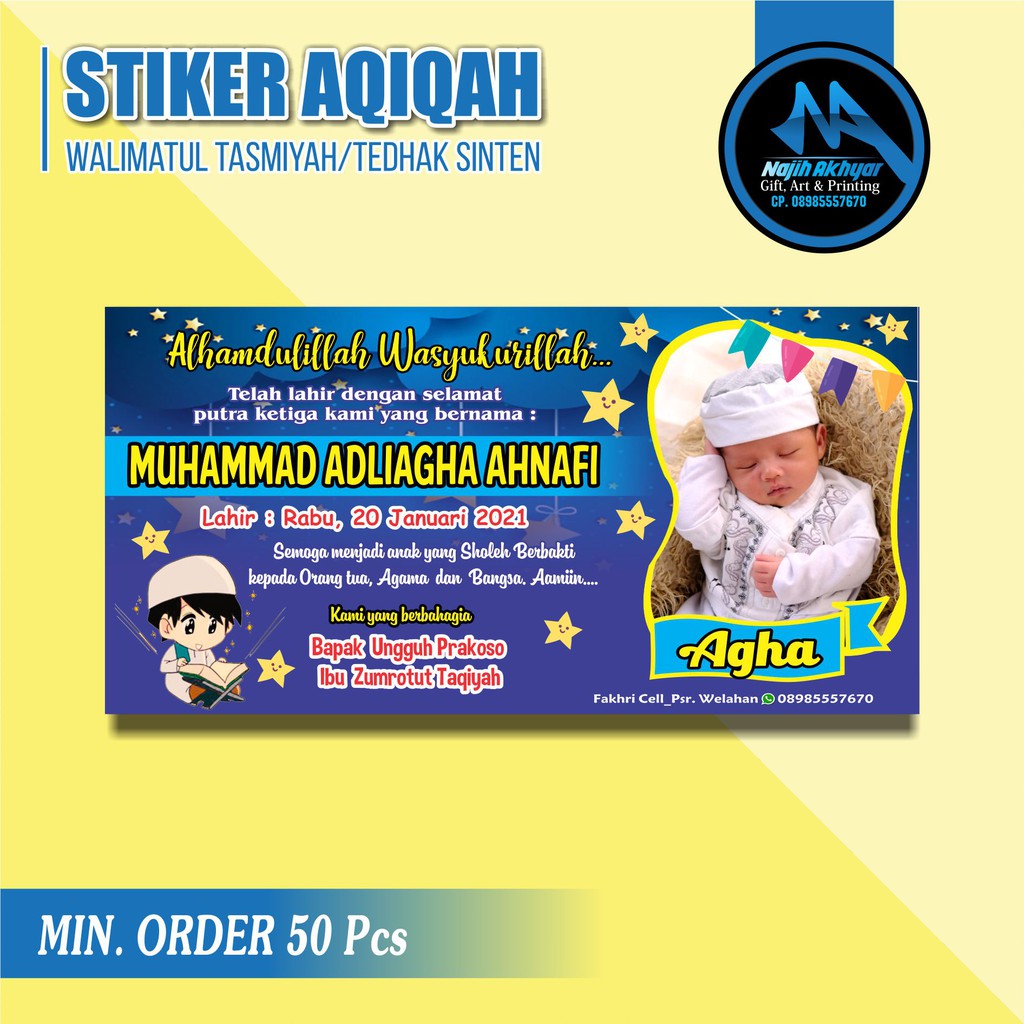 Jual Sticker Label Syukuran Kelahiran Aqiqah Foto Shopee Indonesia