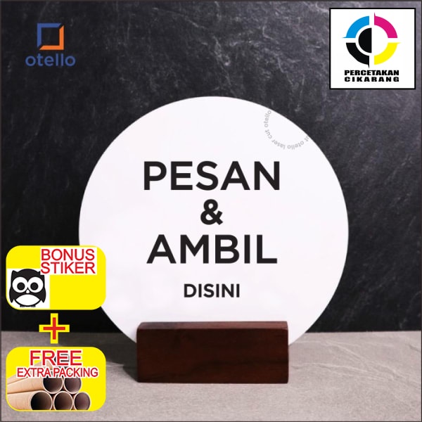 Jual Grosir Pesan Ambil Disini Table Sign Akrilik Signage Meja Papan