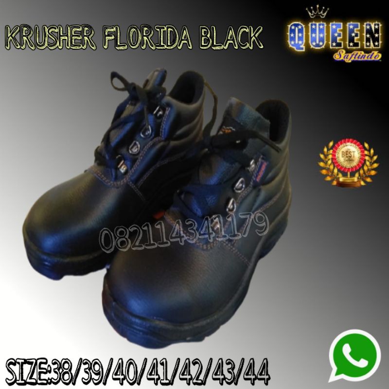 Jual Sepatu Kerja Safety Sepatu Proyek Merk Krushers Type Florida Black