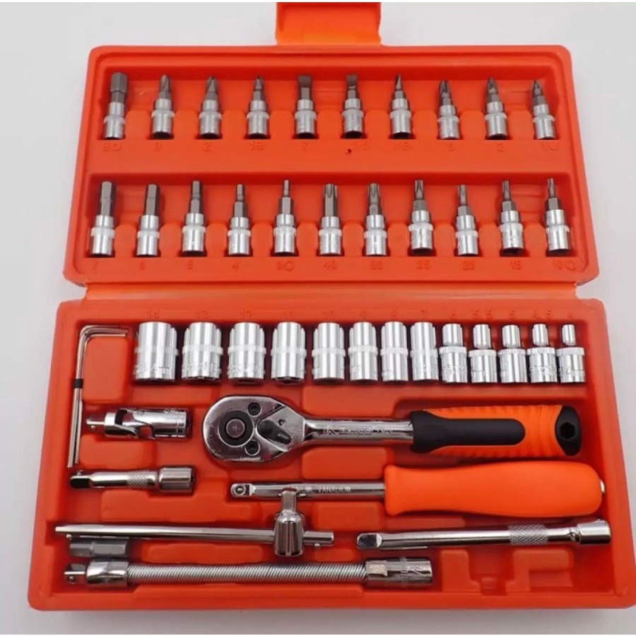 Jual KAPUSI Kunci Socket Set 46pcs 1 4inch Kunci Motor Mata Obeng