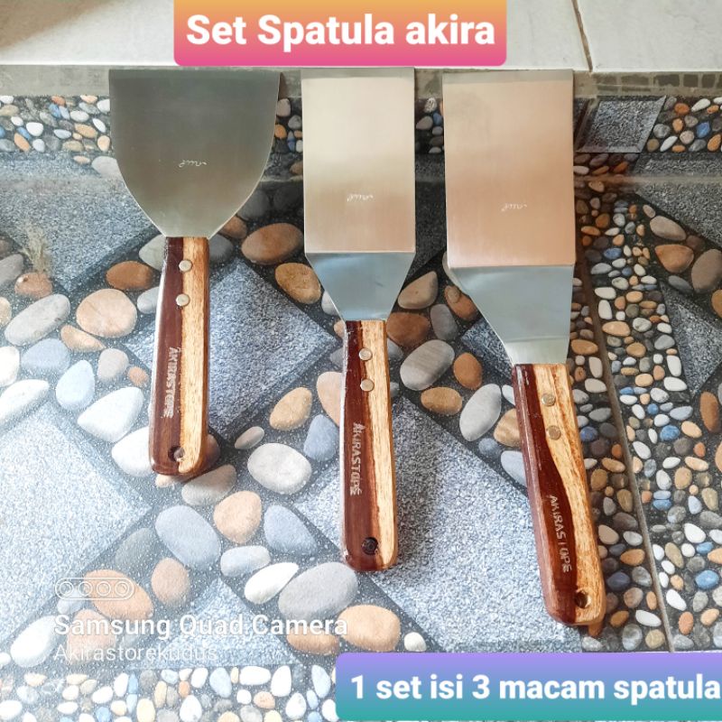 Jual Spatula Bengkok Kape Bengkok Stainless Gagang Kayu Shopee