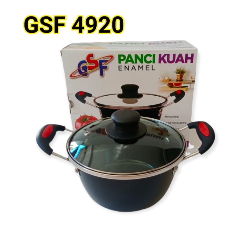 Jual Panci Kuah Enamel GSF 4022 4024 2405 4920 4918 Tutup Kaca Panci