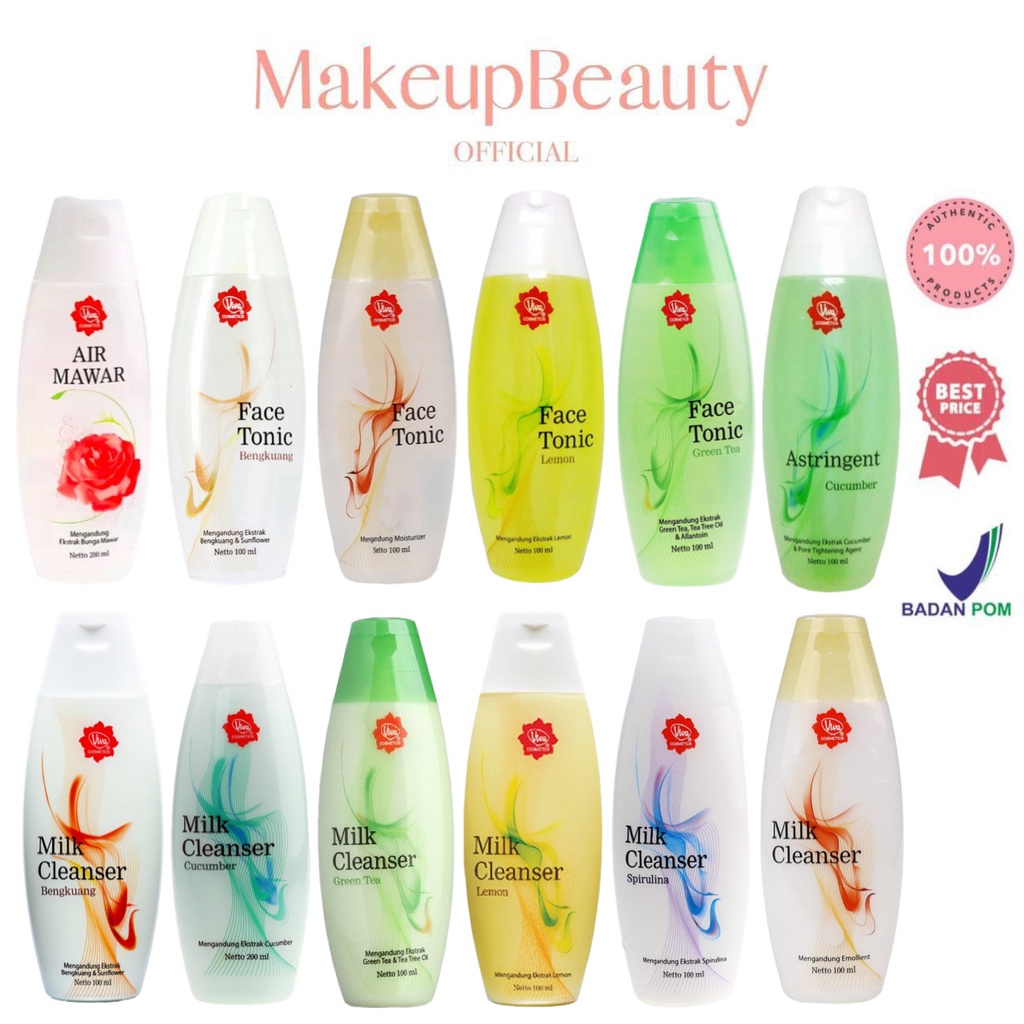 Jual Viva Air Mawar Face Tonic Milk Cleanser Toner Penyegar