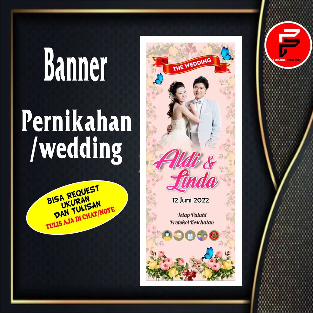 Jual Spanduk Wedding Banner Pernikahan Spanduk Kustom Ukuran 0 6 X