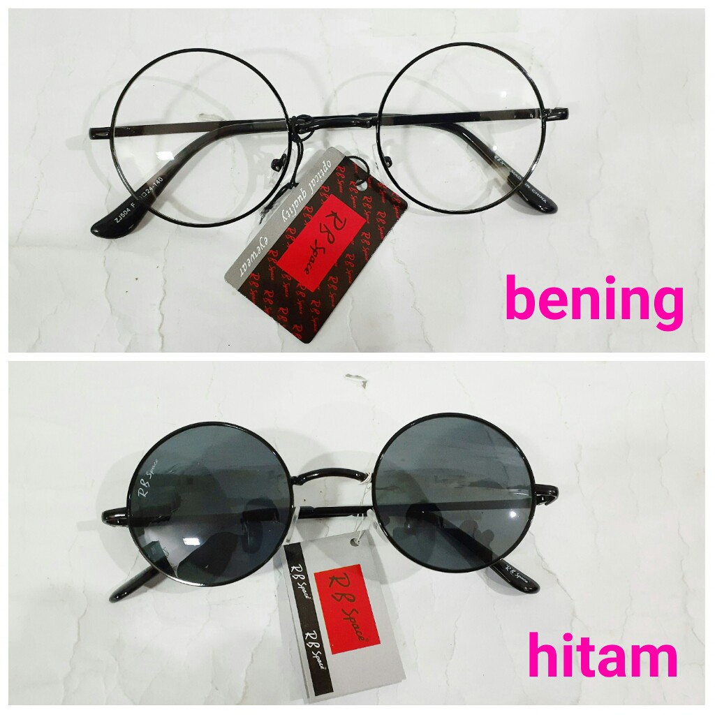 Jual Kacamata Hitam Dan Bening Model Frame Bulat John Lennon Harry