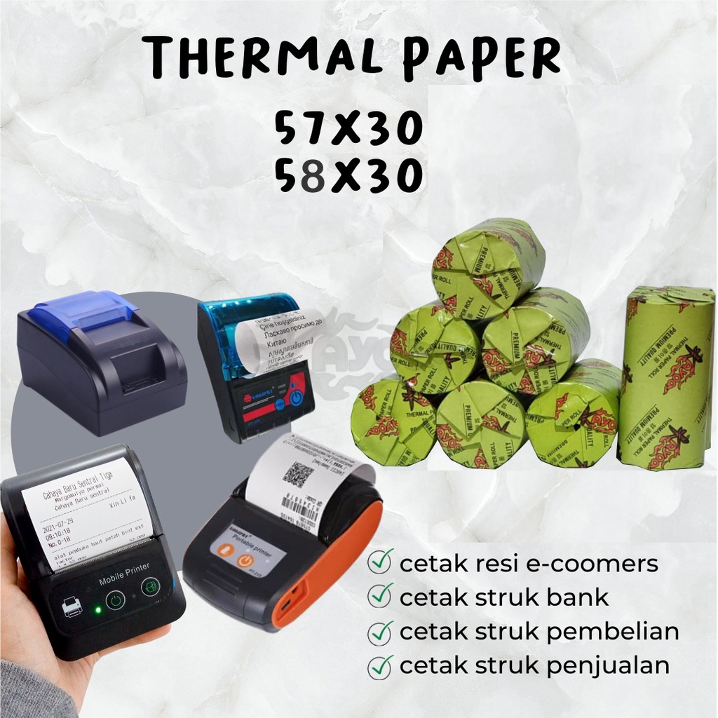 Jual Kertas Struk Thermal Edc Paper Roll Termal Edc Thermal Printer