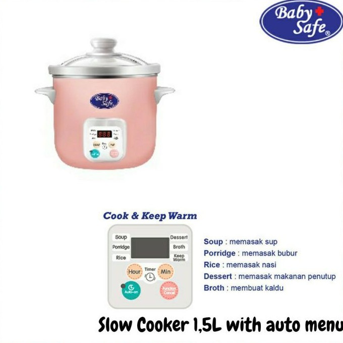 Jual Babysafe Slow Cooker L With Auto Menu Shopee Indonesia