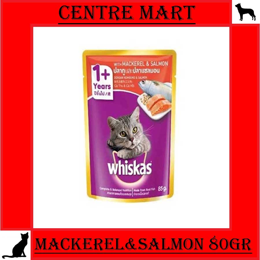 Jual Whiskas Pouch Mackerel Salmon 80gr Shopee Indonesia