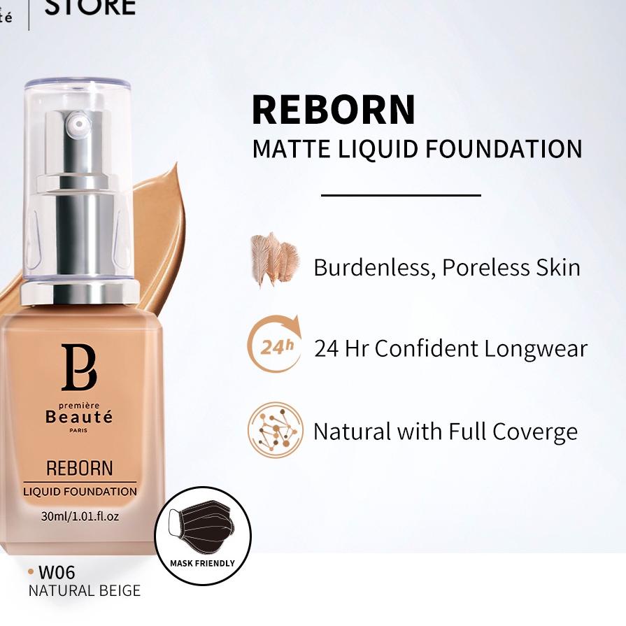 Jual Baru Bpompremiere Beaute Reborn Matte Liquid Foundation Make Up