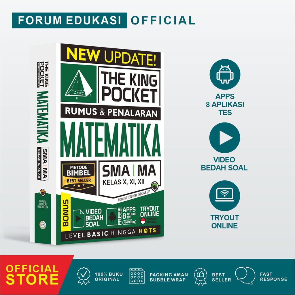 Jual NEW UPDATE THE KING POCKET RUMUS PENALARAN MATEMATIKA SMA MA X XI