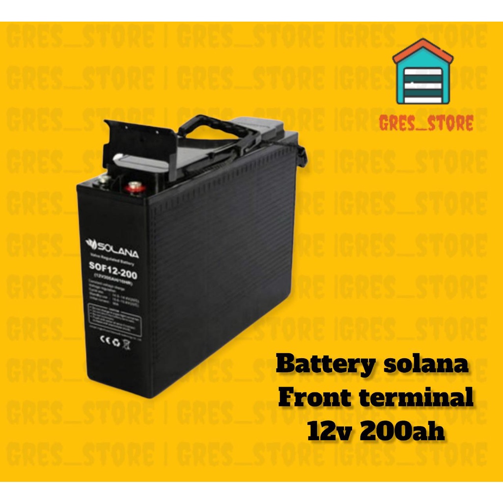 Jual SOLANA 200AH VRLA DEEP CYCLE FRONT TERMINAL BATTERY SOLANA 12V