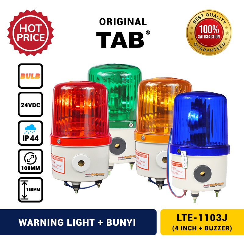 Jual Lampu Warning Light Rotary 4 Inch 24V DC Bunyi Buzzer TAB Shopee